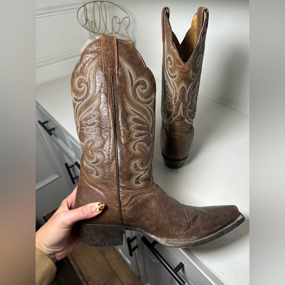 J.B. Dillon Women’s 9B Brown Cowboy Boots Classic Western Leather Made in Mexico - Picture 7 of 9